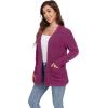 imageGRECERELLE Womens 2024 Long Sleeve Lightweight Open Front Casual Cardigan Sweaters Outerwear with PocketsHot Pink