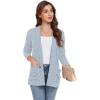 imageGRECERELLE Womens 2024 Long Sleeve Lightweight Open Front Casual Cardigan Sweaters Outerwear with PocketsLight Blue