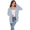 imageGRECERELLE Womens 2024 Long Sleeve Lightweight Open Front Casual Cardigan Sweaters Outerwear with PocketsLight Blue