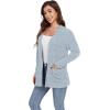 imageGRECERELLE Womens 2024 Long Sleeve Lightweight Open Front Casual Cardigan Sweaters Outerwear with PocketsLight Blue