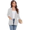 imageGRECERELLE Womens 2024 Long Sleeve Lightweight Open Front Casual Cardigan Sweaters Outerwear with PocketsLight Gray