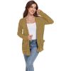 imageGRECERELLE Womens 2024 Long Sleeve Lightweight Open Front Casual Cardigan Sweaters Outerwear with PocketsMustard Yellow