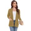 imageGRECERELLE Womens 2024 Long Sleeve Lightweight Open Front Casual Cardigan Sweaters Outerwear with PocketsMustard Yellow