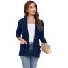 imageGRECERELLE Womens 2024 Long Sleeve Lightweight Open Front Casual Cardigan Sweaters Outerwear with PocketsNavy Blue