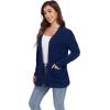 imageGRECERELLE Womens 2024 Long Sleeve Lightweight Open Front Casual Cardigan Sweaters Outerwear with PocketsNavy Blue