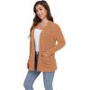 imageGRECERELLE Womens 2024 Long Sleeve Lightweight Open Front Casual Cardigan Sweaters Outerwear with PocketsOrange