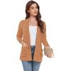 imageGRECERELLE Womens 2024 Long Sleeve Lightweight Open Front Casual Cardigan Sweaters Outerwear with PocketsOrange