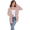 imageGRECERELLE Womens 2024 Long Sleeve Lightweight Open Front Casual Cardigan Sweaters Outerwear with PocketsPink Gray