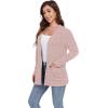 imageGRECERELLE Womens 2024 Long Sleeve Lightweight Open Front Casual Cardigan Sweaters Outerwear with PocketsPink Gray