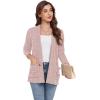 imageGRECERELLE Womens 2024 Long Sleeve Lightweight Open Front Casual Cardigan Sweaters Outerwear with PocketsPink Gray