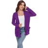 imageGRECERELLE Womens 2024 Long Sleeve Lightweight Open Front Casual Cardigan Sweaters Outerwear with PocketsPurple