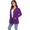 imageGRECERELLE Womens 2024 Long Sleeve Lightweight Open Front Casual Cardigan Sweaters Outerwear with PocketsPurple