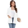 imageGRECERELLE Womens 2024 Long Sleeve Lightweight Open Front Casual Cardigan Sweaters Outerwear with PocketsWhite