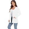 imageGRECERELLE Womens 2024 Long Sleeve Lightweight Open Front Casual Cardigan Sweaters Outerwear with PocketsWhite