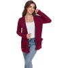 imageGRECERELLE Womens 2024 Long Sleeve Lightweight Open Front Casual Cardigan Sweaters Outerwear with PocketsWine Red