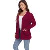imageGRECERELLE Womens 2024 Long Sleeve Lightweight Open Front Casual Cardigan Sweaters Outerwear with PocketsWine Red