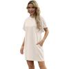 imageGRECERELLE Womens Summer Short Sleeve Tee Shirt Dress Crew Neck Casual Mini Sundress with PocketsApricot White