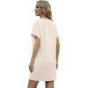 imageGRECERELLE Womens Summer Short Sleeve Tee Shirt Dress Crew Neck Casual Mini Sundress with PocketsApricot White