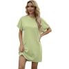 imageGRECERELLE Womens Summer Short Sleeve Tee Shirt Dress Crew Neck Casual Mini Sundress with PocketsAvocado Green