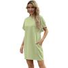 imageGRECERELLE Womens Summer Short Sleeve Tee Shirt Dress Crew Neck Casual Mini Sundress with PocketsAvocado Green