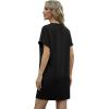 imageGRECERELLE Womens Summer Short Sleeve Tee Shirt Dress Crew Neck Casual Mini Sundress with PocketsBlack