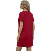 imageGRECERELLE Womens Summer Short Sleeve Tee Shirt Dress Crew Neck Casual Mini Sundress with PocketsBurgundy