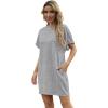 imageGRECERELLE Womens Summer Short Sleeve Tee Shirt Dress Crew Neck Casual Mini Sundress with PocketsHeather Grey