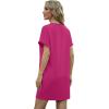 imageGRECERELLE Womens Summer Short Sleeve Tee Shirt Dress Crew Neck Casual Mini Sundress with PocketsHot Pink