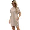 imageGRECERELLE Womens Summer Short Sleeve Tee Shirt Dress Crew Neck Casual Mini Sundress with PocketsKhaki