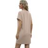 imageGRECERELLE Womens Summer Short Sleeve Tee Shirt Dress Crew Neck Casual Mini Sundress with PocketsKhaki