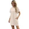 imageGRECERELLE Womens Summer Short Sleeve Tee Shirt Dress Crew Neck Casual Mini Sundress with PocketsLight Apricot