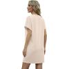 imageGRECERELLE Womens Summer Short Sleeve Tee Shirt Dress Crew Neck Casual Mini Sundress with PocketsLight Apricot