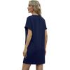 imageGRECERELLE Womens Summer Short Sleeve Tee Shirt Dress Crew Neck Casual Mini Sundress with PocketsNavy Blue