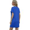 imageGRECERELLE Womens Summer Short Sleeve Tee Shirt Dress Crew Neck Casual Mini Sundress with PocketsRoyal Blue
