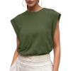 imageGRECERELLE Women 2025 Cap Sleeve Tops Summer Casual Tee Shirt Loose Crew Neck Basic Tank Trendy Work Vacation Outfits S2XLArmy Green