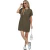 imageGRECERELLE Womens 2025 Casual Summer Shirt Dress Loose Round Neck Mini WrinkleFree Beach Dresses with Pocket