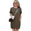 imageGRECERELLE Womens 2025 Casual Summer Shirt Dress Loose Round Neck Mini WrinkleFree Beach Dresses with Pocket