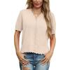 imageGRECERELLE Womens 2025 Short Sleeve Summer Sweater Tops Casual Button Down Knit CardiganApricot