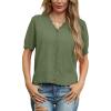imageGRECERELLE Womens 2025 Short Sleeve Summer Sweater Tops Casual Button Down Knit CardiganArmy Green