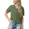 imageGRECERELLE Womens 2025 Short Sleeve Summer Sweater Tops Casual Button Down Knit CardiganArmy Green