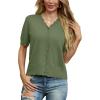 imageGRECERELLE Womens 2025 Short Sleeve Summer Sweater Tops Casual Button Down Knit CardiganArmy Green