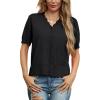 imageGRECERELLE Womens 2025 Short Sleeve Summer Sweater Tops Casual Button Down Knit CardiganBlack