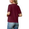 imageGRECERELLE Womens 2025 Short Sleeve Summer Sweater Tops Casual Button Down Knit CardiganBurgundy