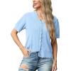 imageGRECERELLE Womens 2025 Short Sleeve Summer Sweater Tops Casual Button Down Knit CardiganLight Blue