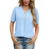 imageGRECERELLE Womens 2025 Short Sleeve Summer Sweater Tops Casual Button Down Knit CardiganLight Blue