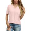 imageGRECERELLE Womens 2025 Short Sleeve Summer Sweater Tops Casual Button Down Knit CardiganLight Pink