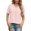 imageGRECERELLE Womens 2025 Short Sleeve Summer Sweater Tops Casual Button Down Knit CardiganLight Pink
