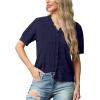 imageGRECERELLE Womens 2025 Short Sleeve Summer Sweater Tops Casual Button Down Knit CardiganNavy Blue