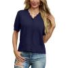 imageGRECERELLE Womens 2025 Short Sleeve Summer Sweater Tops Casual Button Down Knit CardiganNavy Blue