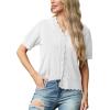 imageGRECERELLE Womens 2025 Short Sleeve Summer Sweater Tops Casual Button Down Knit CardiganWhite